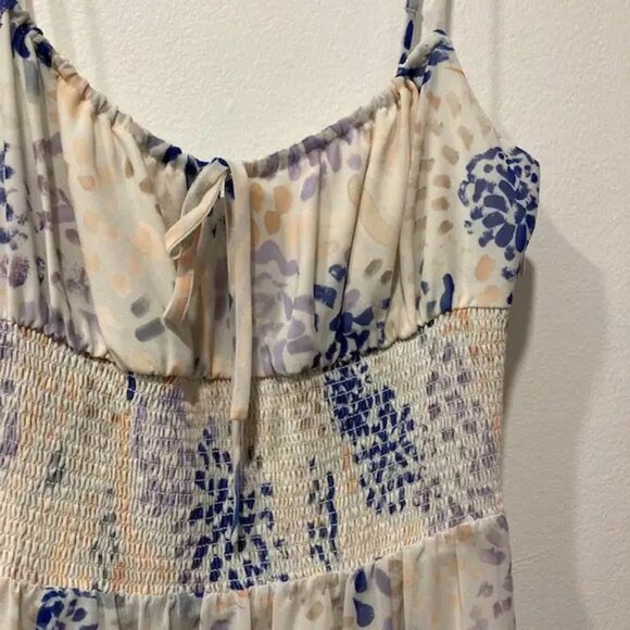 Aritzia Wilfred Blue & White Floral Genoa Midi Dress - Picture 4 of 6